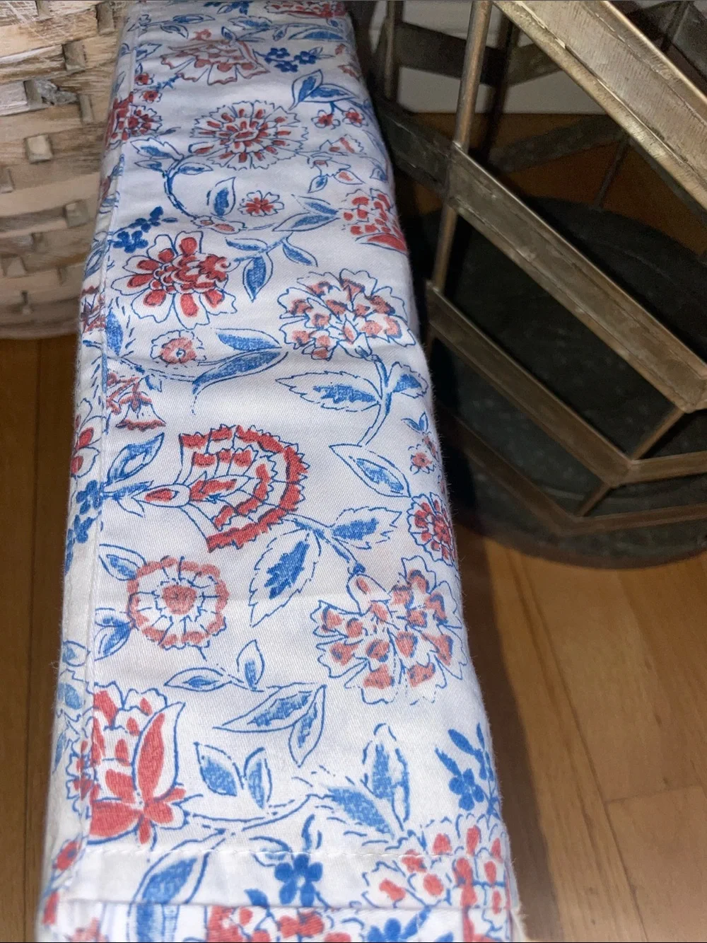 Rachel Zoe Floral King Sheet Set in Red and Blue floral on white background
